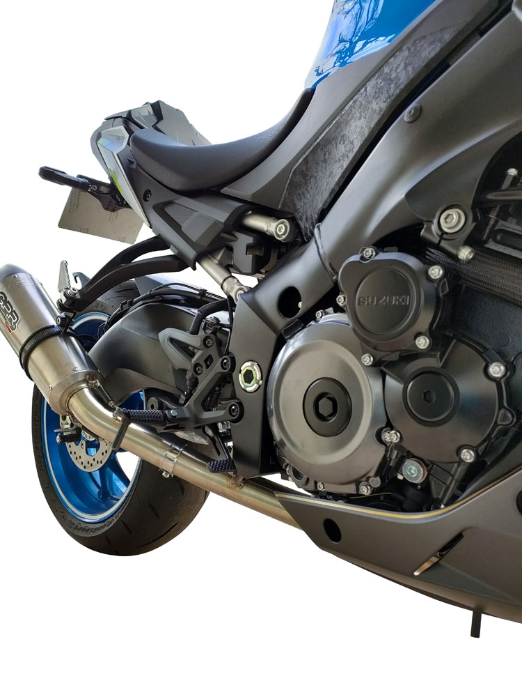 GPR pot echappement compatible avec Suzuki Gsx-S 1000 2015-2016, Deeptone Inox, Pot d'échappement complet racing, compris de collecteur et db killer amovible, sans homologation 