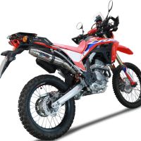 Pot echappement compatible avec Honda Crf 300 L - Rally 2021-2024, Deeptone Inox, Echappement homologué avec Tube connextion racing 