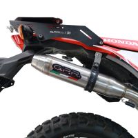 Pot echappement compatible avec Honda Crf 300 L - Rally 2021-2024, Deeptone Inox, Echappement homologué avec Tube connextion racing 