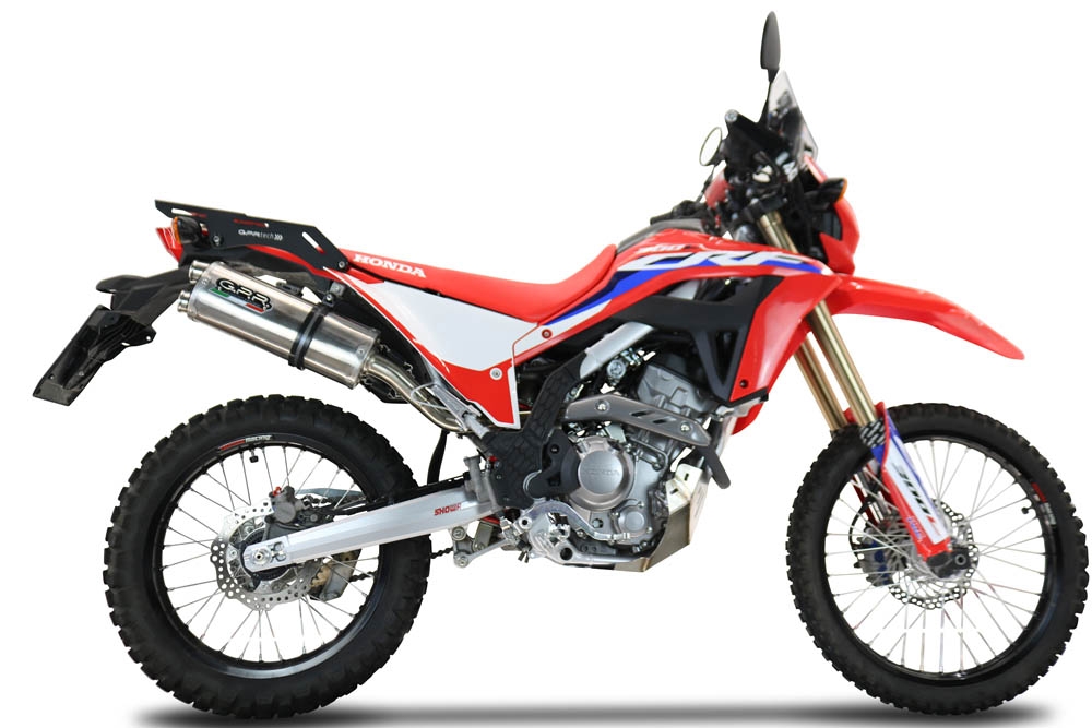 Pot echappement compatible avec Honda Crf 300 L - Rally 2021-2024, Dual Inox, Pot Échappement slip-on homologué, légal, avec db killer amovible, tuyau de liaison et catalyseur 