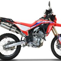 Pot echappement compatible avec Honda Crf 300 L - Rally 2021-2024, Dual Inox, Pot Échappement slip-on homologué, légal, avec db killer amovible, tuyau de liaison et catalyseur 
