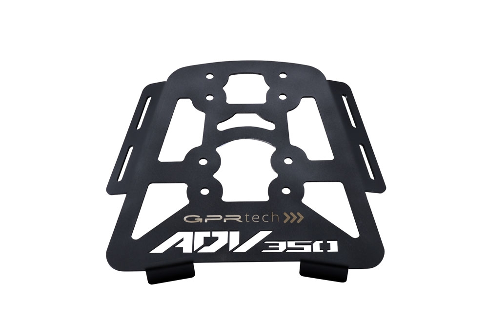 GPR TECH compatible with  Honda Forza 350 2021/2024 e5 GPR TECH Specific fitting plate Top Case ALPITECH 26 LT compatible with original luggage rack,stainless steel made with 4 anchor points
