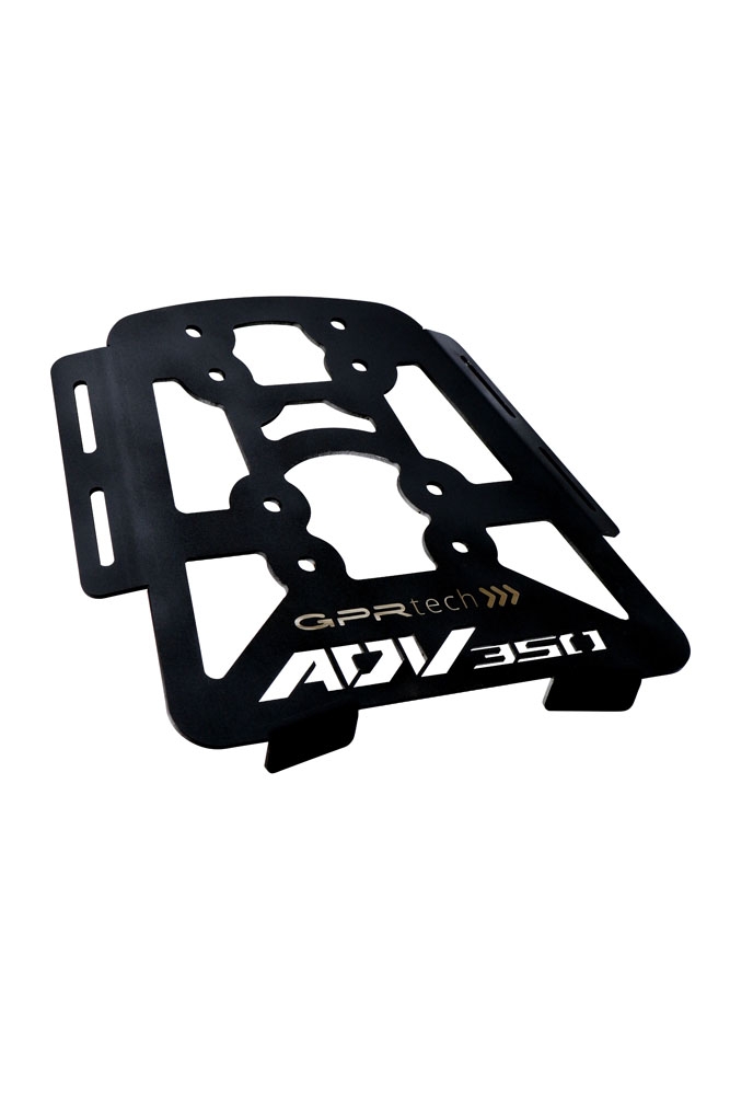 GPR TECH compatible with  Honda Forza 350 2021/2024 e5 GPR TECH Specific fitting plate Top Case ALPITECH 26 LT compatible with original luggage rack,stainless steel made with 4 anchor points