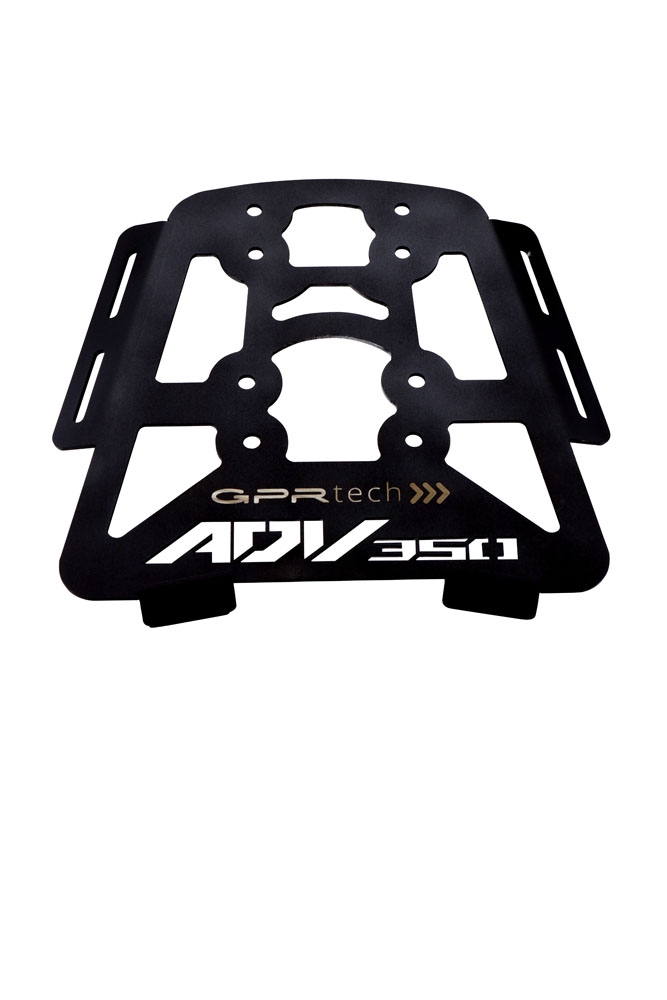 GPR TECH compatible with  Honda Adv 350 2022/2024 e5 GPR TECH SPECIFIC TITANIUM PLATE TOP CASE-ALPITECH 55 LT compatible with original luggage rack,titanium made with 4 anchor points
