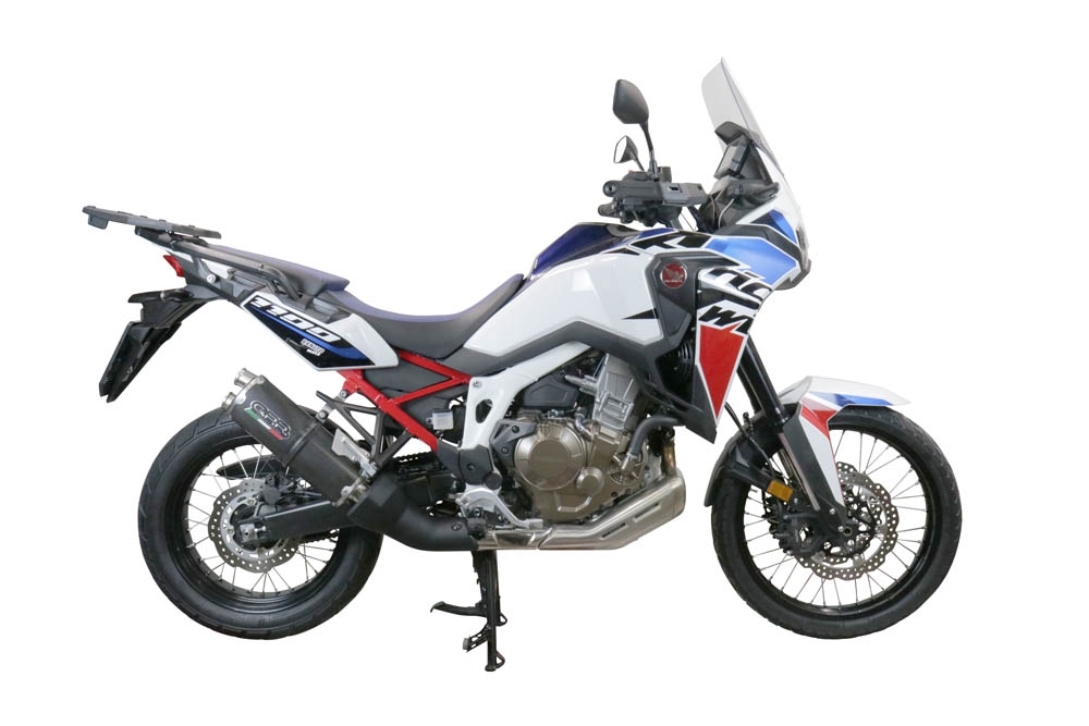 Pot echappement compatible avec Honda Crf 1100 L Africa Twin Adventure Sport 2020-2025, Dual Poppy, Échappement légal, homologué,silencieux avec db killer amovible et tuyau de liaison spécifique 