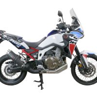 Pot echappement compatible avec Honda Crf 1100 L Africa Twin Adventure Sport 2020-2025, Dual Poppy, Échappement légal, homologué,silencieux avec db killer amovible et tuyau de liaison spécifique 