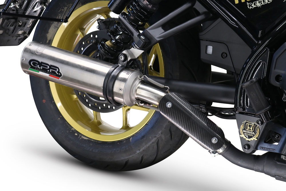 Pot echappement compatible avec Honda Cmx 1100 Rebel 2021-2024, M3 Inox , Échappement légal, homologué,silencieux avec db killer amovible et tuyau de liaison spécifique 