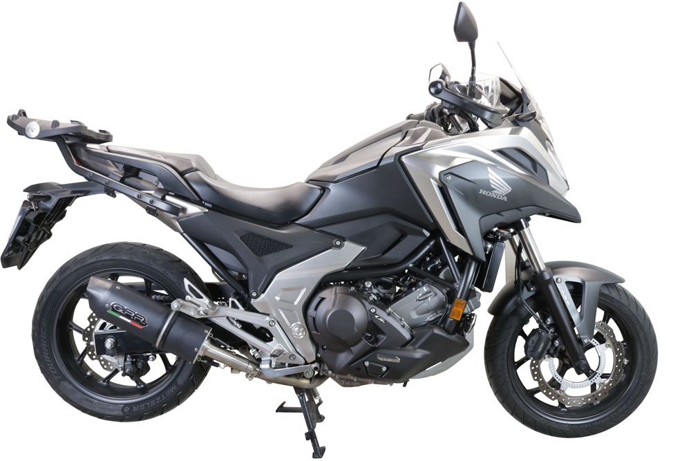 Pot echappement compatible avec Honda Nc 750 X - S Dct 2017-2020, Furore Evo4 Nero, Échappement légal, homologué,silencieux avec db killer amovible et tuyau de liaison spécifique 