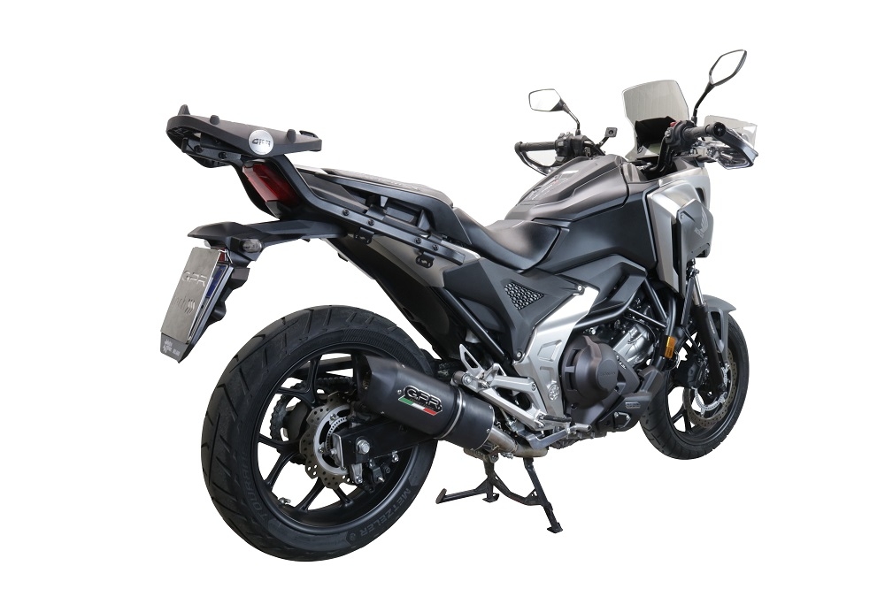 Pot echappement compatible avec Honda Nc 750 X - S Dct 2017-2020, Furore Evo4 Nero, Échappement légal, homologué,silencieux avec db killer amovible et tuyau de liaison spécifique 
