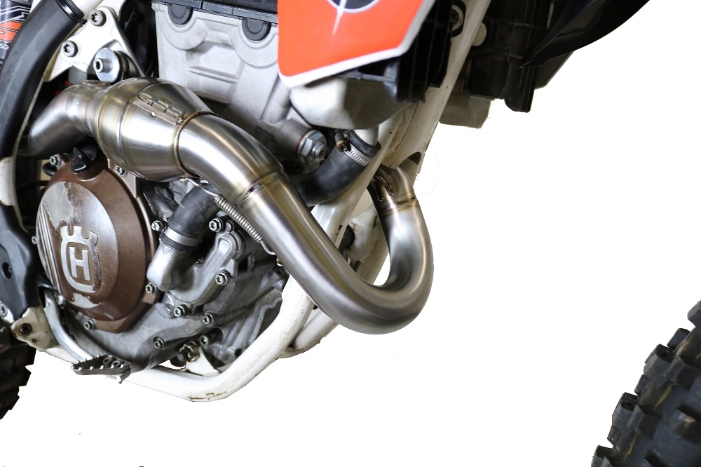 Pot echappement compatible avec Ktm XC-F 250 2019-2022, Pentacross FULL Titanium, Pot d'échappement complet racing, compris de collecteur et db killer amovible, sans homologation 