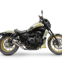 GPR exhaust compatible with  Honda Rebel 1100 2021-2024, Powercone Evo, Slip-on exhaust including removable db killer and link pipe, EPA-compliant 