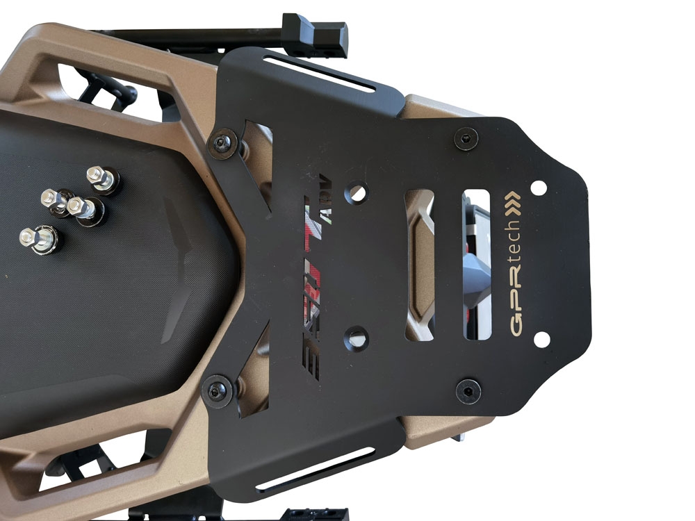 Top case GPR TECH compatible with  Zontes 350 T1 ADV 2022/2024 e5 GPR TECH Top case in aluminum, black color with specific plate included Capacity 45 LT.