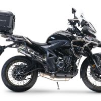 Pot echappement compatible avec Zontes 350 T2 ADV 2022-2024, Powercone Evo, Échappement légal, homologué,silencieux avec db killer amovible et tuyau de liaison spécifique 