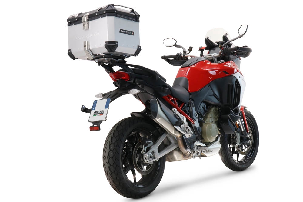 GPR TECH compatible with  Ducati Multistrada V4 / V4S / V4S Sport 1100 2021/2024 GPR TECH Top case in aluminum, silver color with specific plate included Capacity 55 LT.