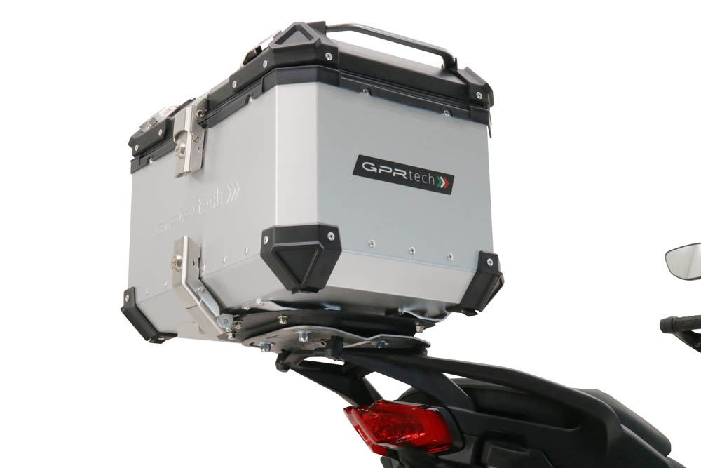 GPR TECH compatible with  Ducati Multistrada V4 / V4S / V4S Sport 1100 2021/2024 GPR TECH Top case in aluminum, silver color with specific plate included Capacity 35 LT.