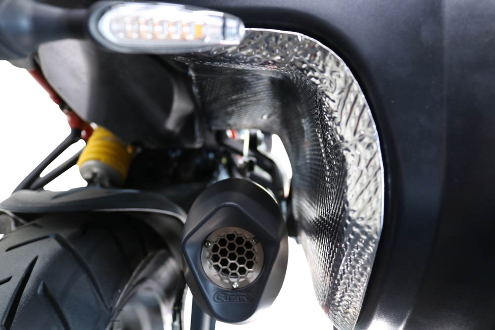 Pot echappement compatible avec Ducati Multistrada V4 - S 2022-2024, Furore Evo4 Nero, Échappement légal, homologué,silencieux avec db killer amovible et tuyau de liaison spécifique 