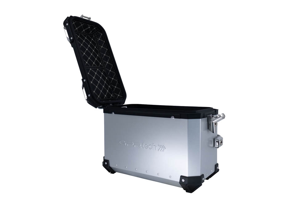 GPR TECH compatible with  Benelli Trk 502 2017/2020 e4 GPR TECH Pair of side cases aluminum made, silver color with specific pannier holder Capacity 38 LT. + 38 LT.
