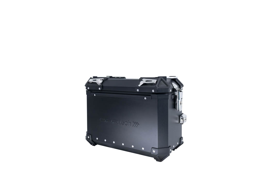 GPR TECH compatible with  Honda Crf 1000 L Africa Twin 2018/2020 e4 GPR TECH Pair of side cases aluminum made with contoured right side, black color with specific pannier holder Capacity 38 LT. + 32 LT.