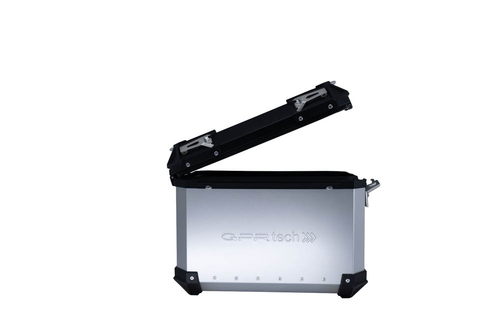 GPR TECH compatible with  Benelli Trk 502 2017/2020 e4 GPR TECH Pair of side cases aluminum made, silver color with specific pannier holder Capacity 38 LT. + 38 LT.