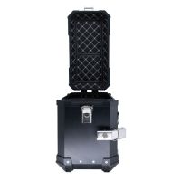 GPR TECH compatible with  Ktm Adventure 790 2021/2024 e5 Paire de valises latérales en aluminium avec côté droit profilé, couleur noire avec support de valise spécifique Capacité 38 LT. + 32 LT.