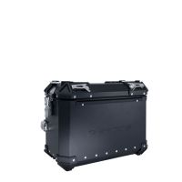 GPR TECH compatible with  Ktm Adventure 790 2021/2024 e5 Paire de valises latérales en aluminium avec côté droit profilé, couleur noire avec support de valise spécifique Capacité 38 LT. + 32 LT.