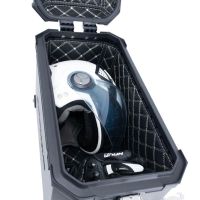 GPR TECH compatible with  Honda Crf 1000 L Africa Twin 2018/2020 e4 GPR TECH Pair of side cases aluminum made with contoured right side, silver color with specific pannier holder Capacity 38 LT. + 32 LT.