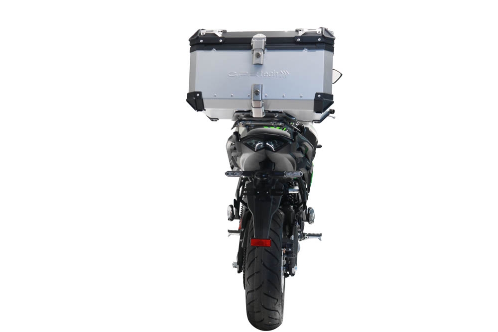 GPR TECH compatible with  Kawasaki Versys 650 2023/2024 e5 plus GPR TECH Top case in aluminum, silver color with specific plate included Capacity 55 LT.
