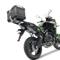 GPR TECH compatible with  Kawasaki Versys 650 2021/2022 e5 GPR TECH Top case in aluminum, black color with specific plate included Capacity 35 LT.