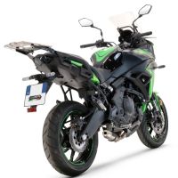 GPR pot echappement compatible avec  Kawasaki Versys 650 2017-2020, Deeptone Inox, Pot d'échappement complet racing, compris de collecteur et db killer amovible, sans homologation 