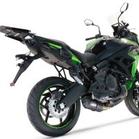 Pot echappement compatible avec Kawasaki Versys 650 2021-2022, Furore Nero, Pot échappement complet, non légal pour les pays de l'UE, avec db killer amovible 