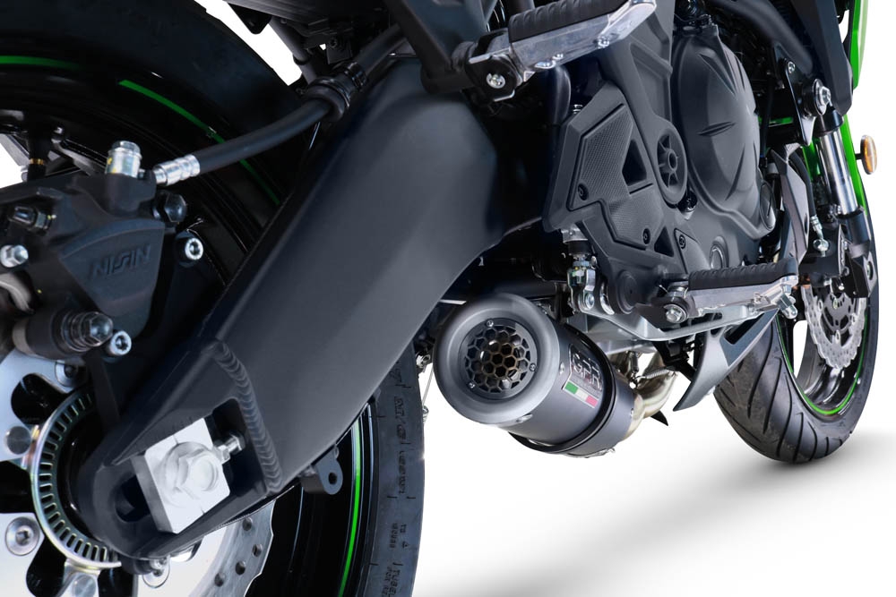 GPR exhaust compatible with  Kawasaki Versys 650 2021-2022, M3 Black Titanium, Full system exhaust, including removable db killer/spark arrestor 