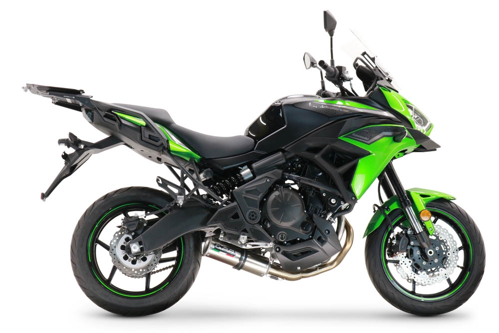 Pot echappement compatible avec Kawasaki Versys 650 2017-2020, M3 Inox , Pot échappement complet, non légal pour les pays de l'UE, avec db killer amovible 