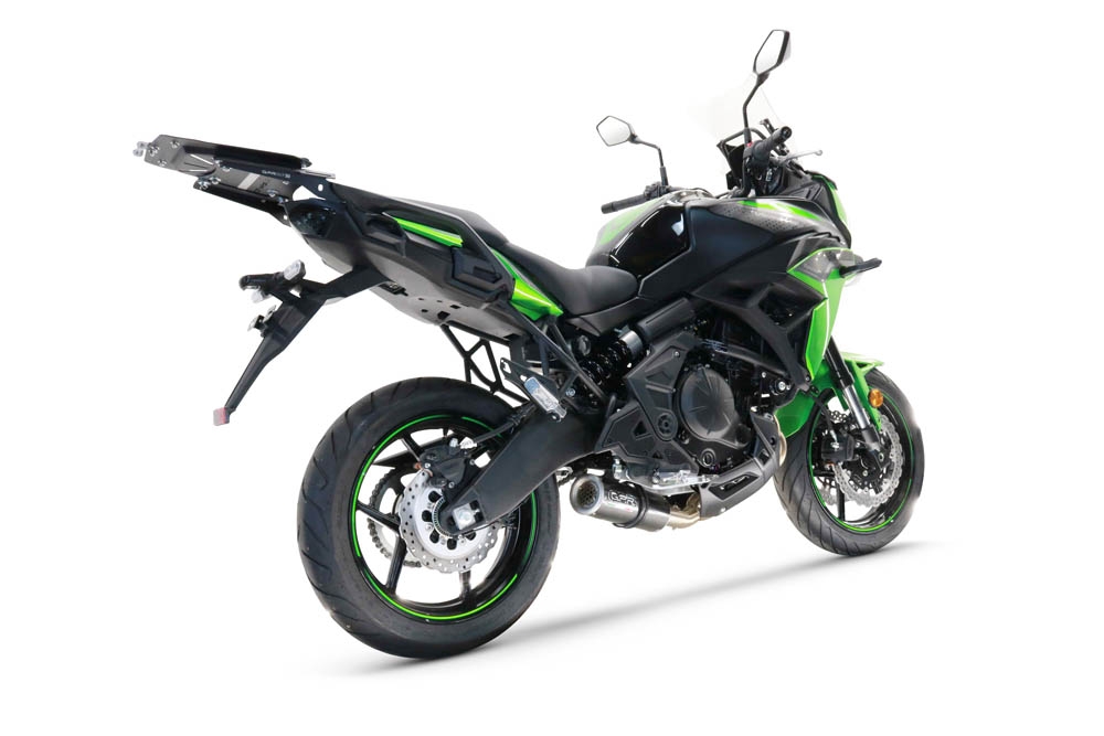 Pot echappement compatible avec Kawasaki Versys 650 2023-2024, M3 Poppy , Pot échappement complet, non légal pour les pays de l'UE, avec db killer amovible 