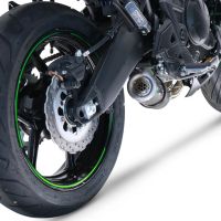 Pot echappement compatible avec Kawasaki Versys 650 2023-2024, M3 Poppy , Pot échappement complet, non légal pour les pays de l'UE, avec db killer amovible 