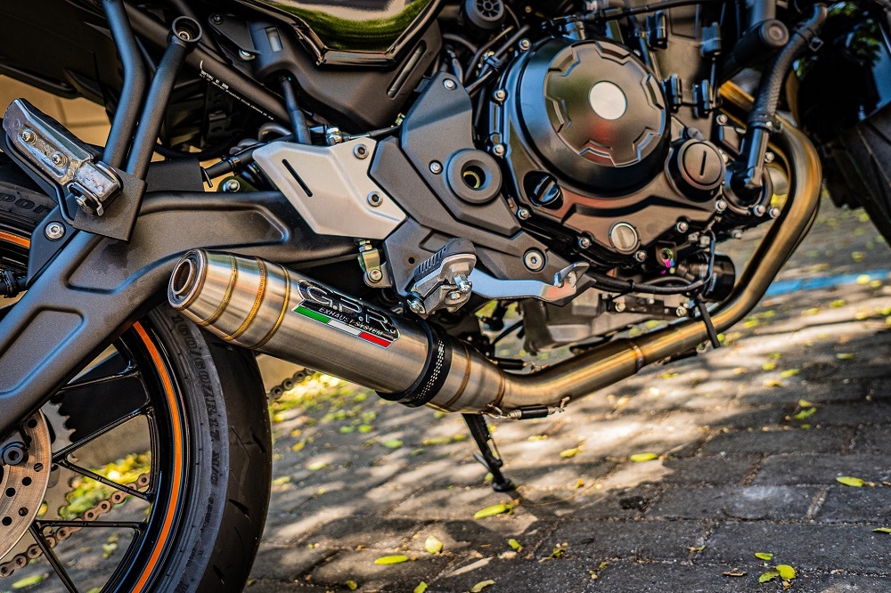 Pot echappement compatible avec Kawasaki Z 650 RS 2021-2023, Deeptone Inox, Pot échappement complet, non légal pour les pays de l'UE, avec db killer amovible 