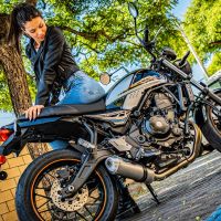 Pot echappement compatible avec Kawasaki Z 650 RS 2021-2023, Satinox, Pot échappement complet, non légal pour les pays de l'UE, avec db killer amovible 