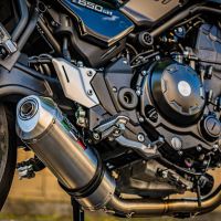 Pot echappement compatible avec Kawasaki Z 650 RS 2021-2023, Satinox, Pot échappement complet, non légal pour les pays de l'UE, avec db killer amovible 