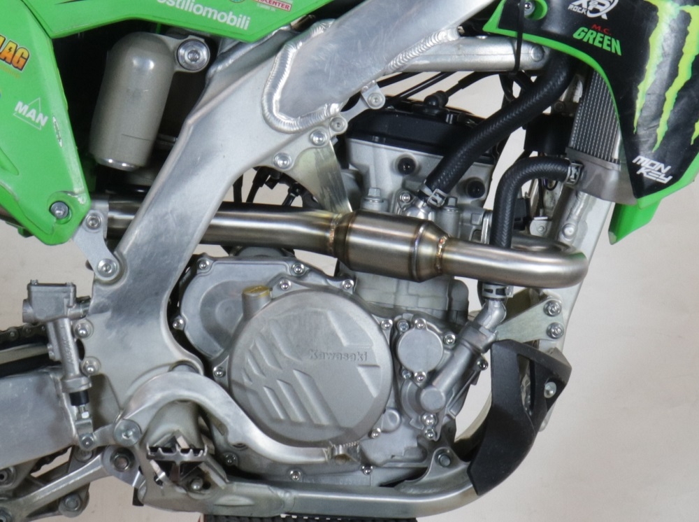 Pot echappement compatible avec Kawasaki KX 250 F 2009-2016, Pentacross Inox, Pot d'échappement complet racing, compris de collecteur et db killer amovible, sans homologation 