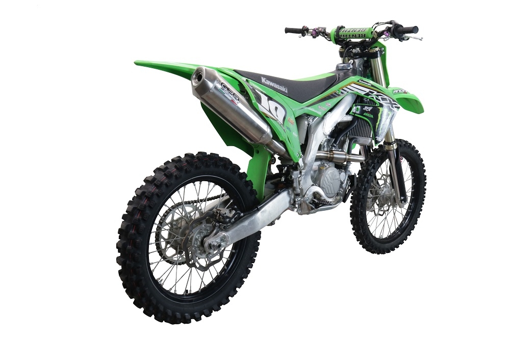 Pot echappement compatible avec Kawasaki KX 250 F 2009-2016, Pentacross Inox, Pot d'échappement complet racing, compris de collecteur et db killer amovible, sans homologation 