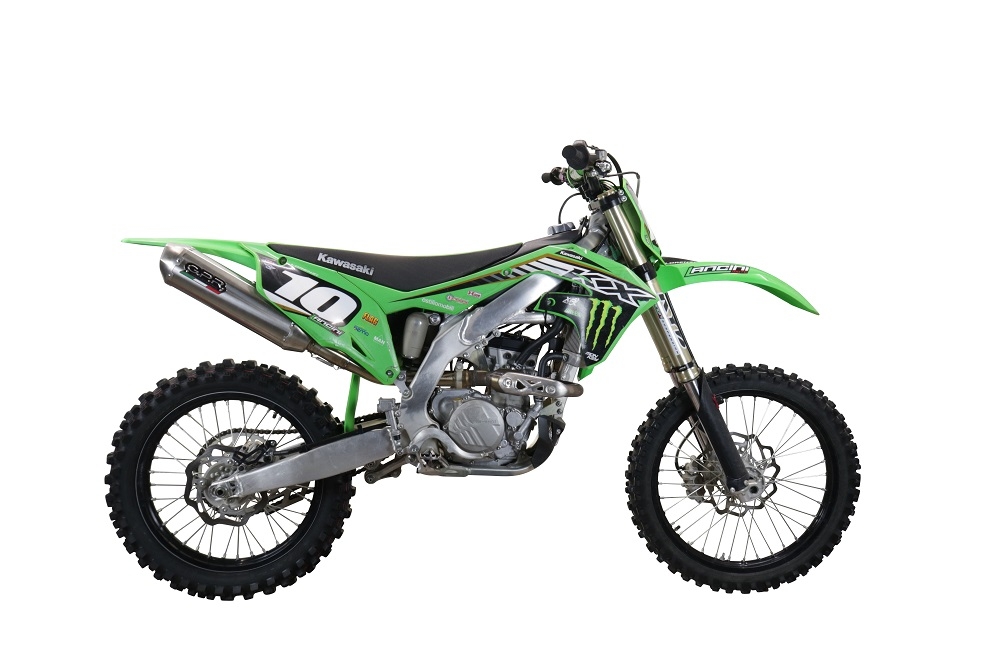 Pot echappement compatible avec Kawasaki KX 250 X 2021-2022, Pentacross Inox, Pot échappement racing, silencieux avec raccord spécifique et db killer amovible 