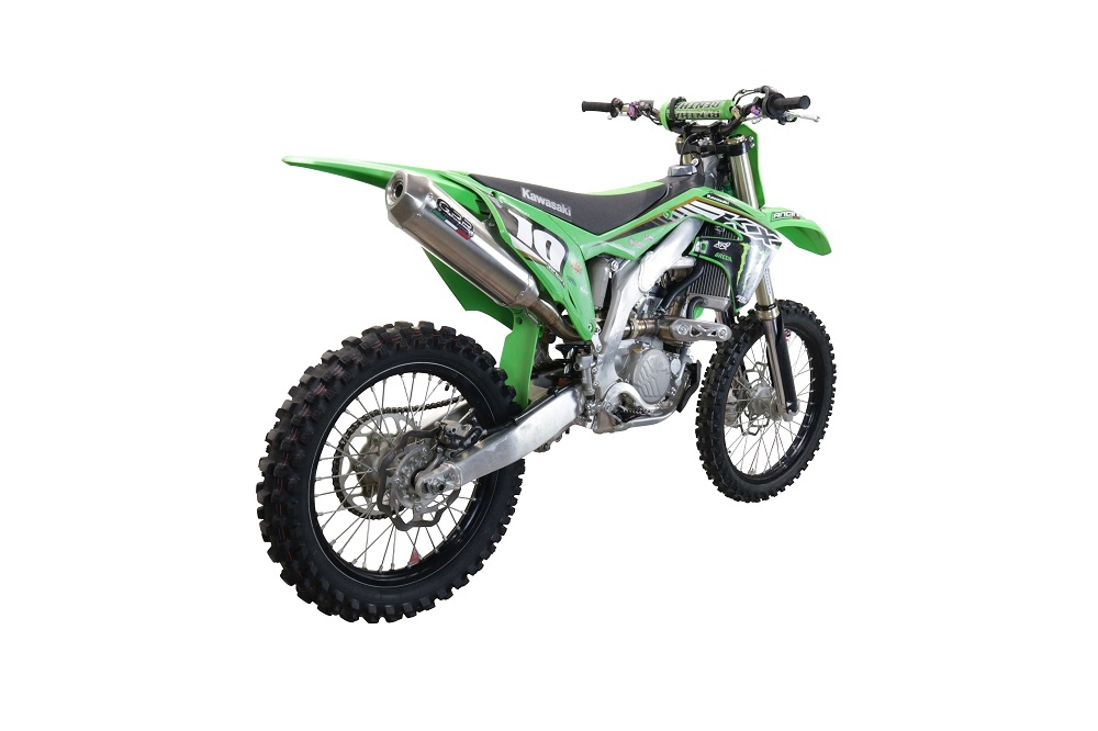 Pot echappement compatible avec Kawasaki KX 250 X 2021-2022, Pentacross Inox, Pot échappement racing, silencieux avec raccord spécifique et db killer amovible 