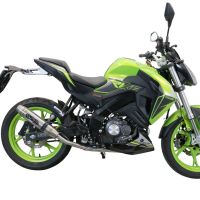 Pot echappement compatible avec Keeway Rkf 125 2018-2020, Deeptone Inox, Pot échappement complet, non légal pour les pays de l'UE, avec db killer amovible 