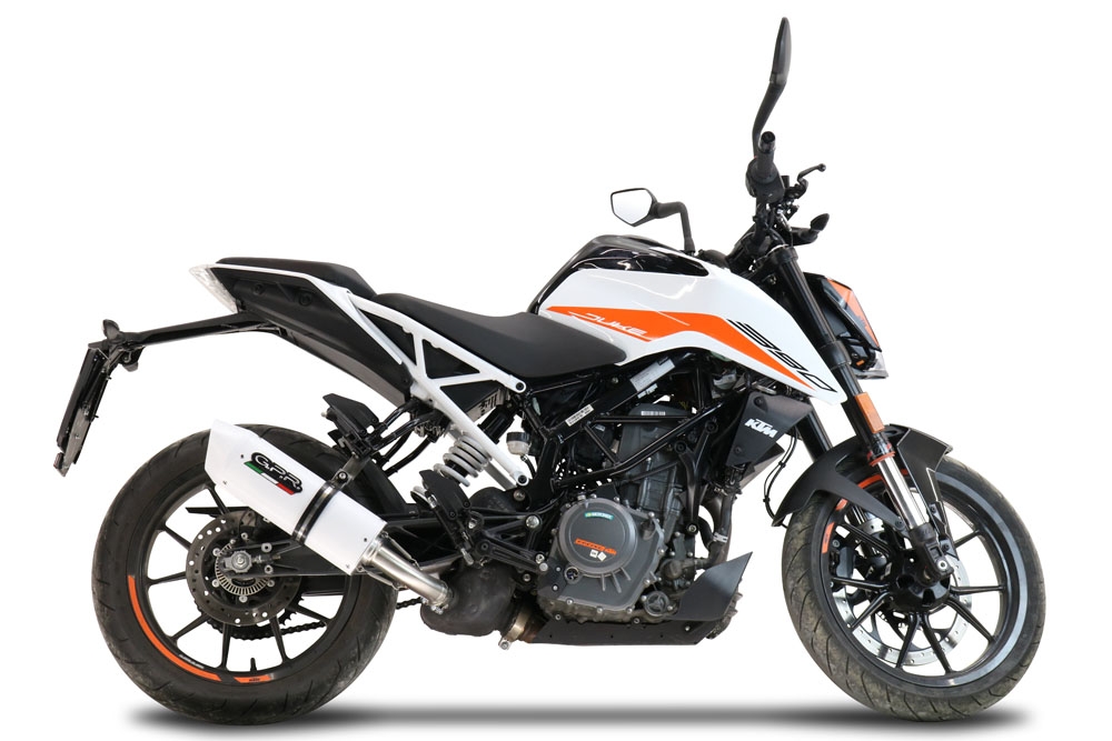 Pot echappement compatible avec Ktm Duke 125 2021-2023, Albus Evo4, Échappement légal, homologué,silencieux avec db killer amovible et tuyau de liaison spécifique 