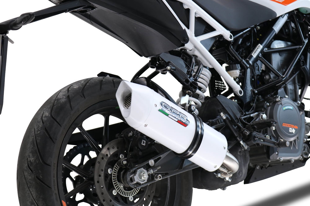 Pot echappement compatible avec Ktm Duke 125 2021-2023, Albus Evo4, Échappement légal, homologué,silencieux avec db killer amovible et tuyau de liaison spécifique 