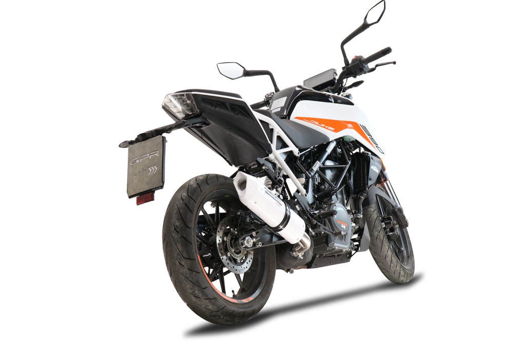 Pot echappement compatible avec Ktm Duke 125 2021-2023, Albus Evo4, Échappement légal, homologué,silencieux avec db killer amovible et tuyau de liaison spécifique 