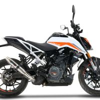 Pot echappement compatible avec Ktm Duke 390 2021-2024, Deeptone Inox, Échappement légal, homologué,silencieux avec db killer amovible et tuyau de liaison spécifique 