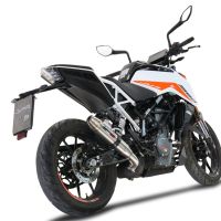Pot echappement compatible avec Ktm Duke 390 2021-2024, Deeptone Inox, Échappement légal, homologué,silencieux avec db killer amovible et tuyau de liaison spécifique 