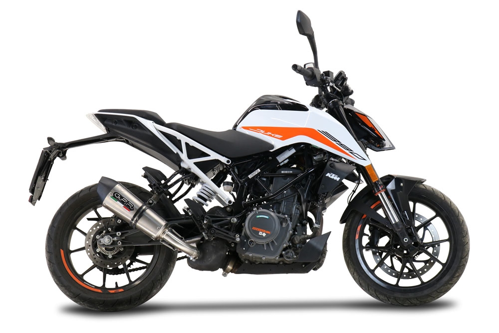 GPR exhaust compatible with  Ktm 125 Duke 2021-2023, New Grand Prix Evo Titanium, Slip-on exhaust including removable db killer and link pipe, EPA-compliant 