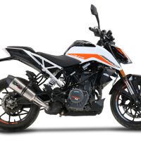 GPR exhaust compatible with  Ktm 125 Duke 2021-2023, New Grand Prix Evo Titanium, Slip-on exhaust including removable db killer and link pipe, EPA-compliant 