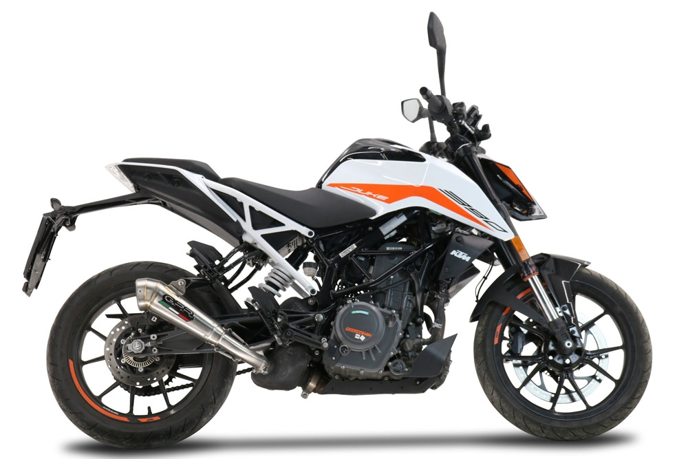 Pot echappement compatible avec Ktm Duke 390 2021-2024, Powercone Evo, Échappement légal, homologué,silencieux avec db killer amovible et tuyau de liaison spécifique 